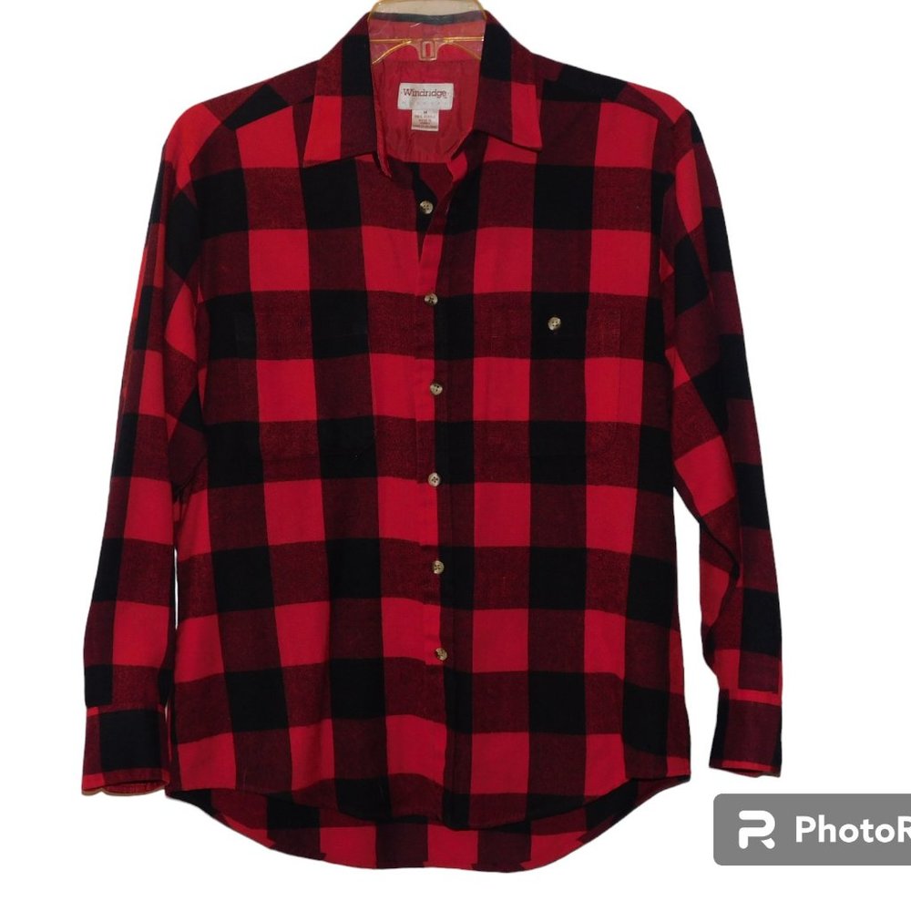 Windridge Vintage Plaid Flannel Button Down Men's Shirt